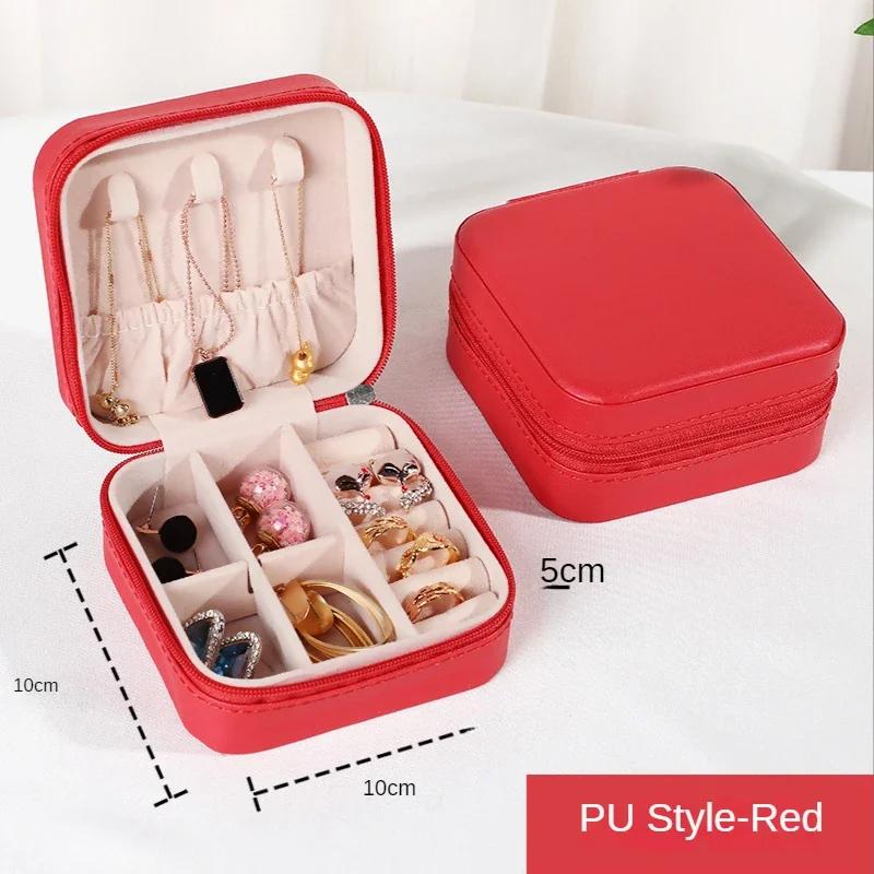Jewelry Organizer Display Travel Jewelry Case Boxes Portable Jewelry Box Leather Storage Joyeros Organizador De Joyas KTY