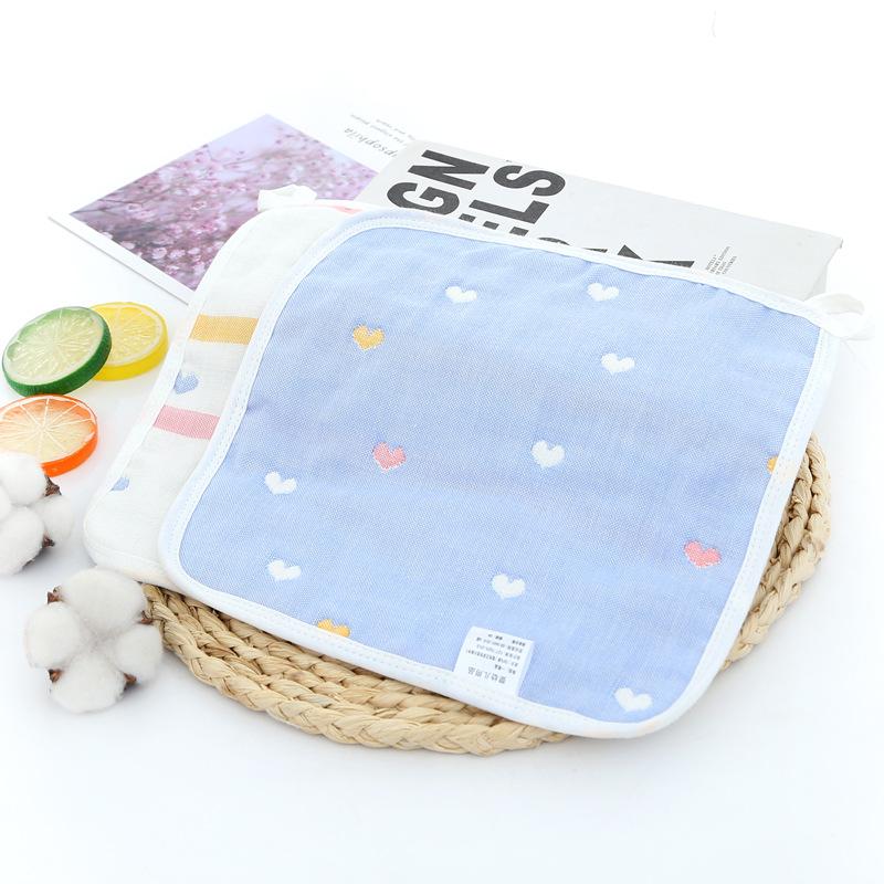 6 Layer Pure Cotton Gauze Baby Burp Cloth Cartoon Jacquard Square Towel For Infant Kids Face And Hand Washing