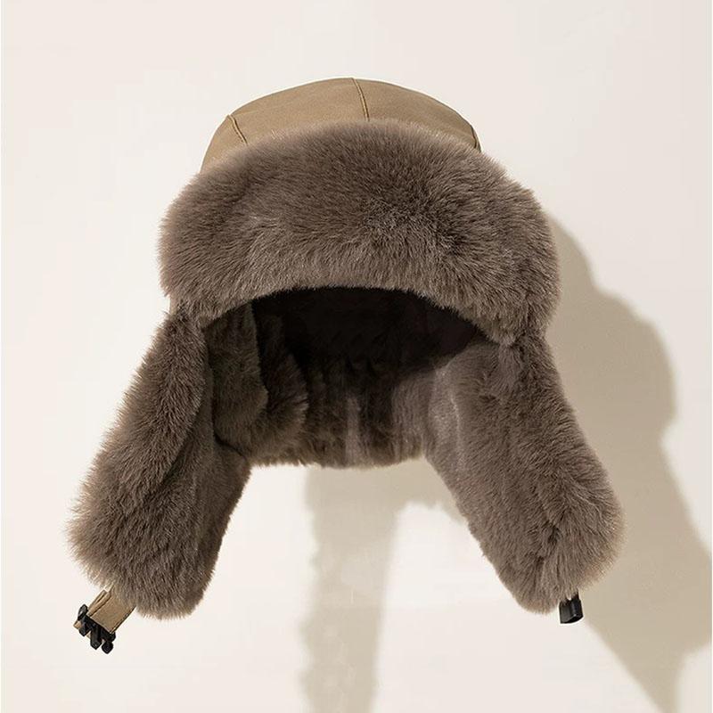 Half Star Verdicken Sie Kunstpelz Ohrenklappenmütze Uschanka Bombermütze Unisex Winter Ski Ride Reise Casual Warm Cap Farbabstimmung