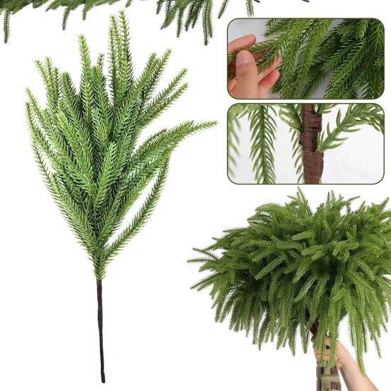 Christmas Garland Real Touch Artificial Greenery Pine Garland Realistic Faux Pine Branches for Table