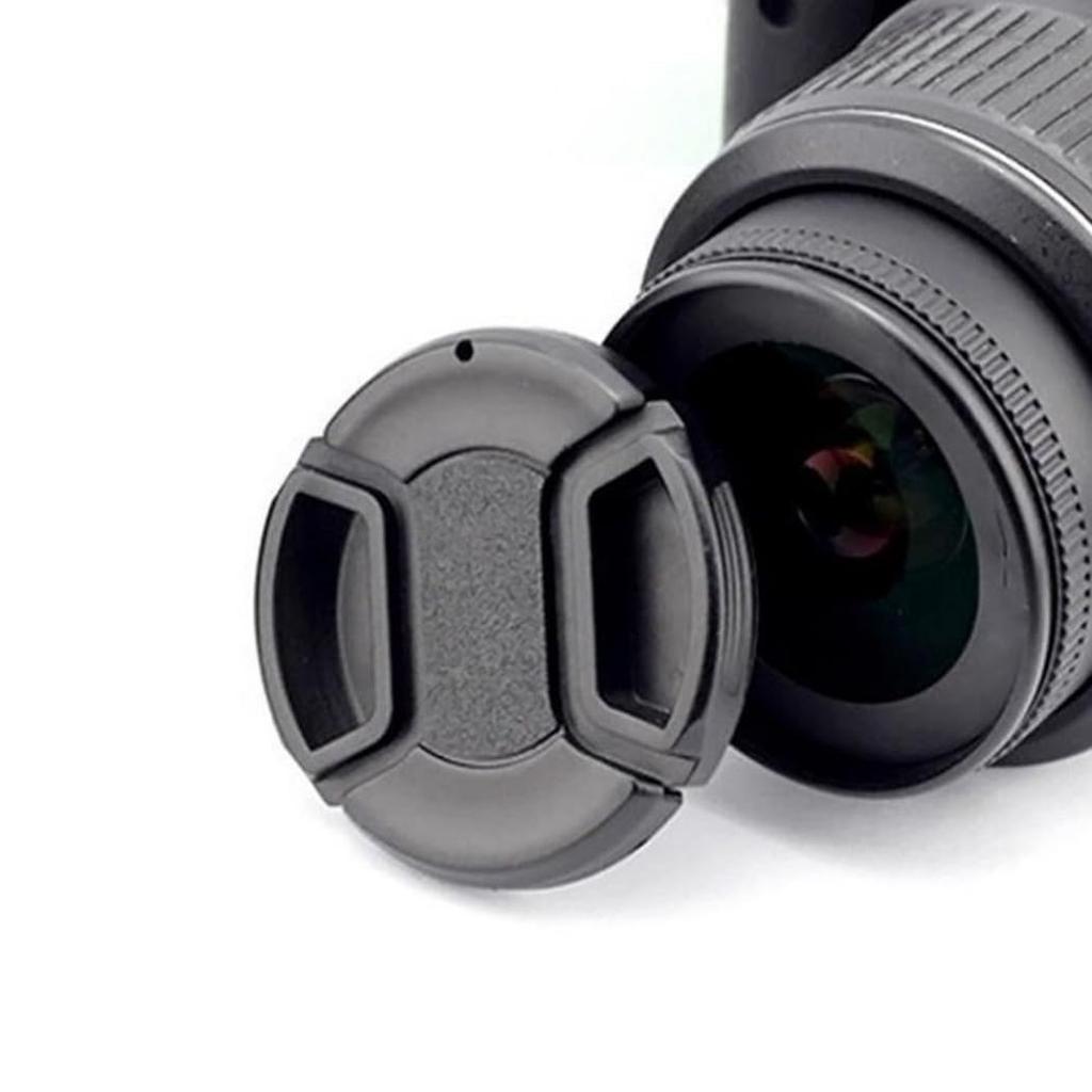 XSAJU Camera Lens Set of Lens Covers with Straps Caps, 58mm, 3, One-Touch Anti-Slip