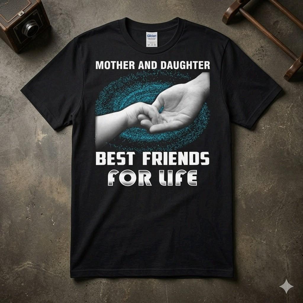 Mother Daughter Best Friends For Life Mommy Gift Cotton Graphic Unisex T-shirt