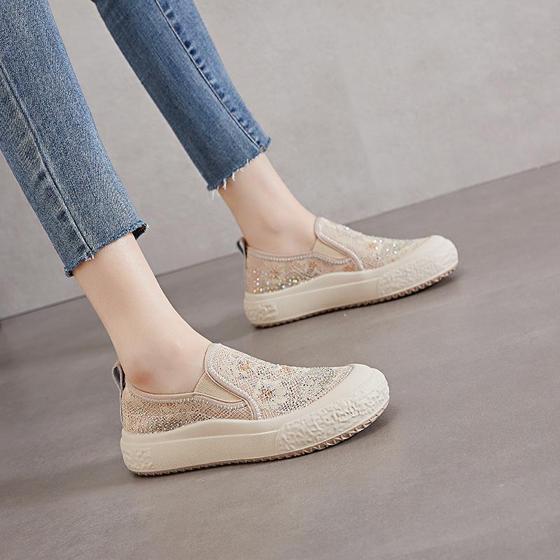 Thick-soled Fisherman Shoes Women's 2025 Summer New Casual Mesh Single Shoes Women's Shallow Flat Shoes Women's One-pedal Women's Shoes Tide
