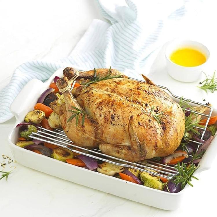 Foldable Stainless Steel Rack for Roasting Steak Ribs Turkey and Chicken Roaster Stand Multifunctional Cooking Supplies