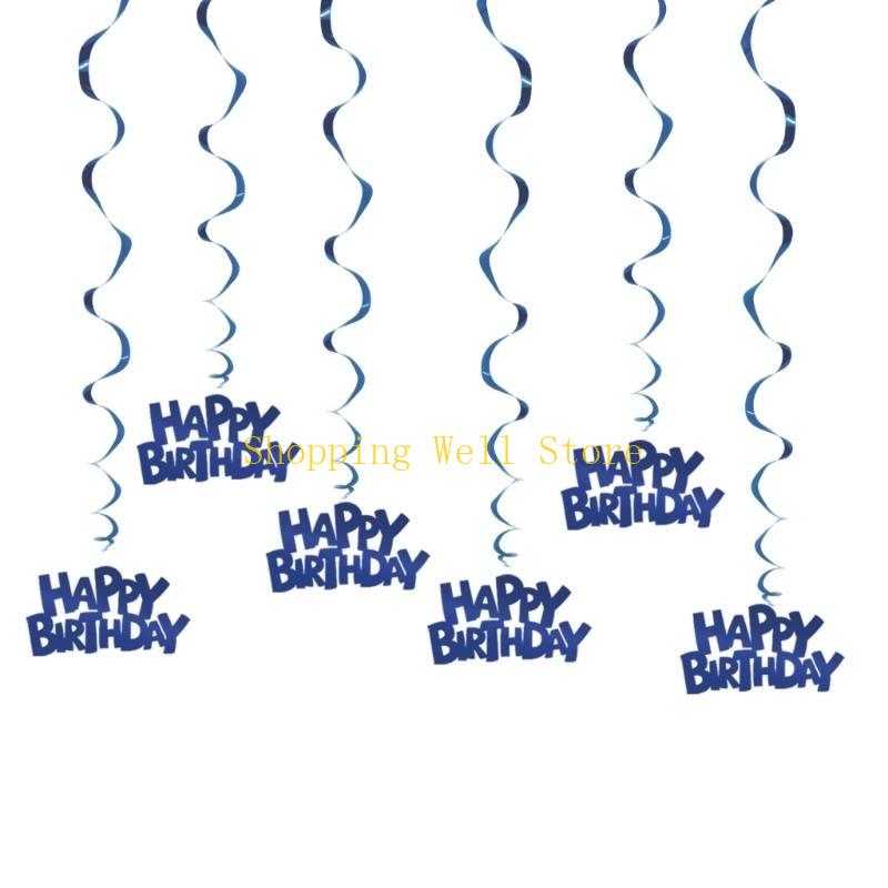 KX4B Birthday Celebration Spirals Hanging Decoration For Indoor And Outdoors Parties