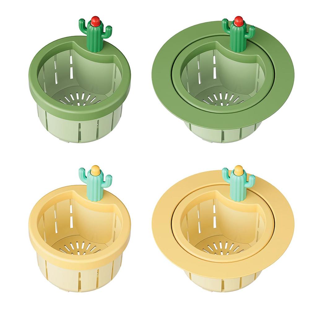 Cactus Shaped Sink Strainer Basket with Removable Lid and Box for Kitchen Drain Filter Mesh Insert for Food Debris Collection