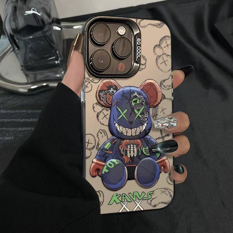 Applicable to Apple 15Pro mobile phone case 16PRO personalized iPhone16/15/14/13 minimalist trendy cool violent bear apple 15