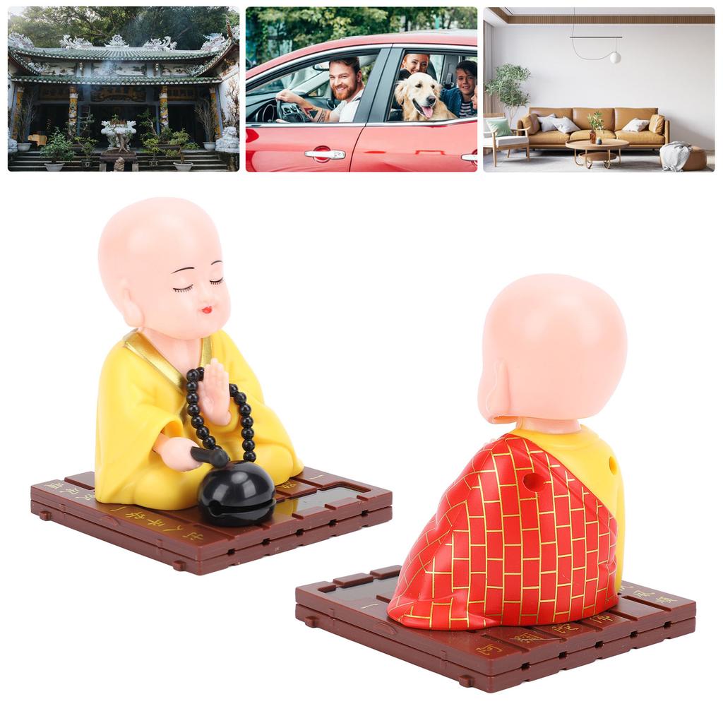 Solar Kleine Mönchsfigur Lustiges Nickendes Lichtsensor Energiesparend Solar Kleine Mönchsornament für H