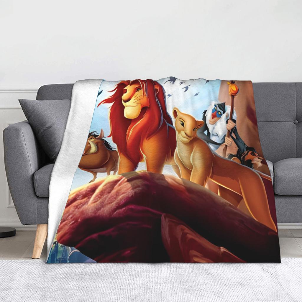 The Lion King Simba Friends Mufasa Blankets Flannel Funny Breathable Throw Blankets for Coverlet Textile Decor