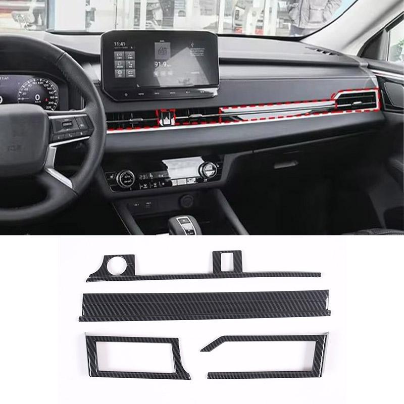 Für Mitsubishi Outlander 2022 2025 2024 ABS Carbon Fiber Center Console Dekoration Innere Türgriff Schüssel Abdeckung Trim Zubehör