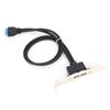Double USB Baffle Cable Motherboard 19 Pin to Dual Port A Female Extension Rear Panel Bracket