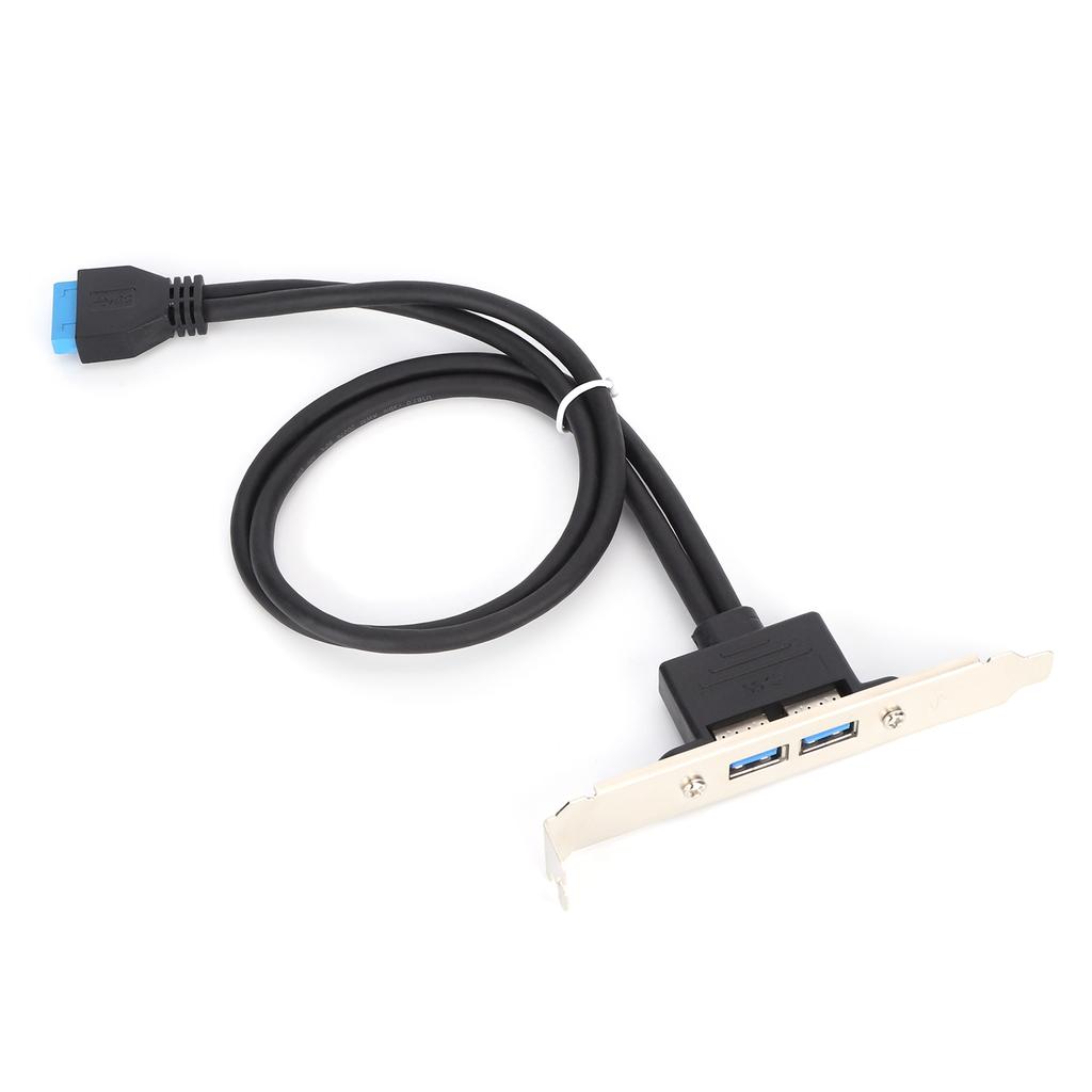 Double USB Baffle Cable Motherboard 19 Pin to Dual Port A Female Extension Rear Panel Bracket