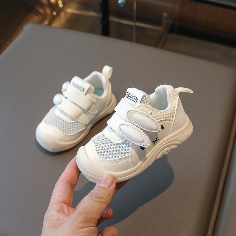Spring and summer new fashion cute rabbit baby toddler shoes boys and girls Velcro cartoon children's net shoes single shoes