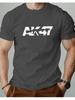 Unisex Bold Gun Letter Graphic Crew Neck Cotton Tee Military Fan Retro Streetwear Soft Loose Daily Summer Simple Fashion Basic Top