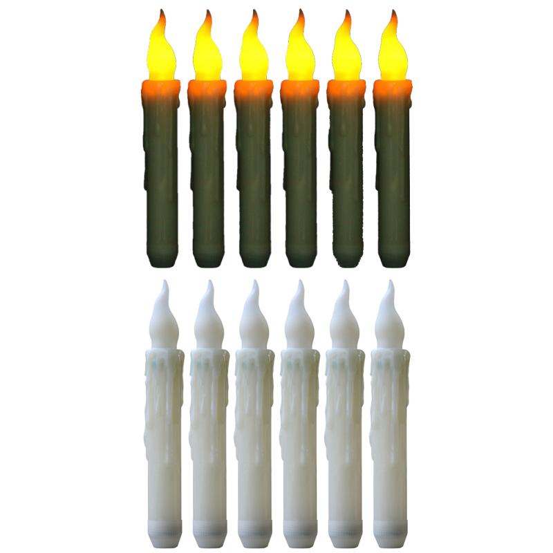 

6шт светодиодные электрические свечи с 10-клавишным пультом дистанционного управления, автоматическим таймером, 3D-светодиодные свечи на батарейках