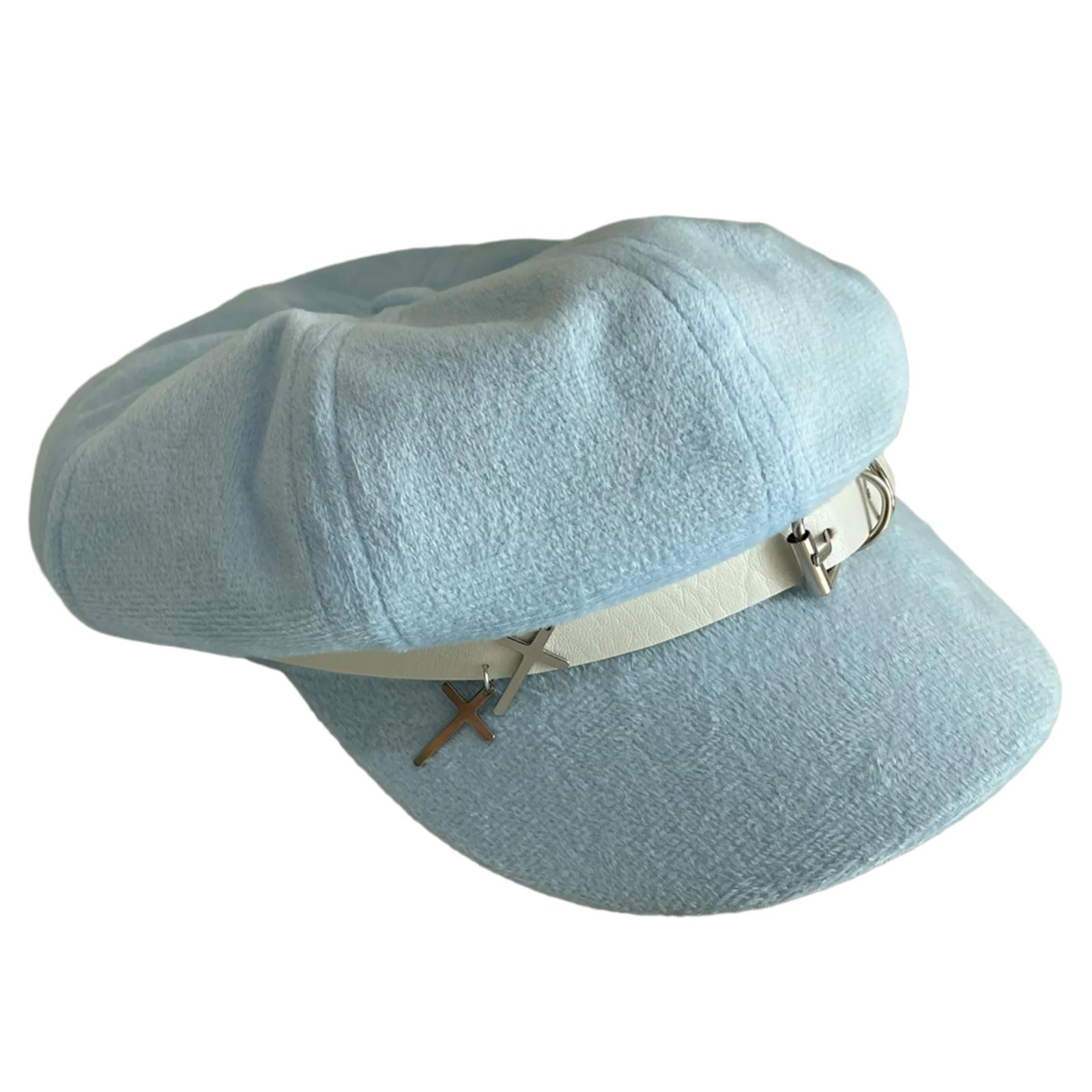 

Прекрасные стили Берет-шляпа с крестами Универсальный модный берет Прекрасный крутой берет для женщин Ретро модный аксессуар синий