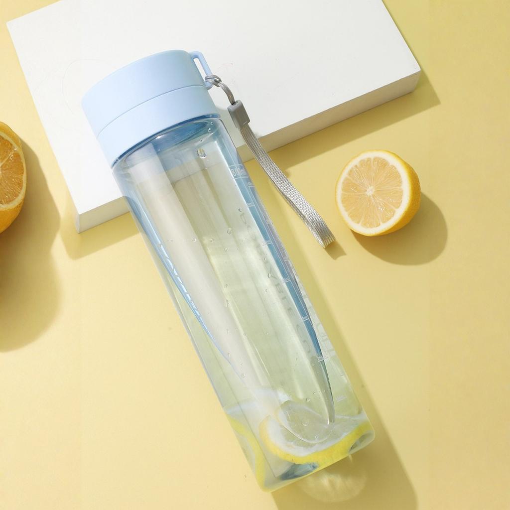 1 Pcs Portable Cup Water Bottle, Frosted with Mint Lid, Wrist Strap 20.2 OZ
