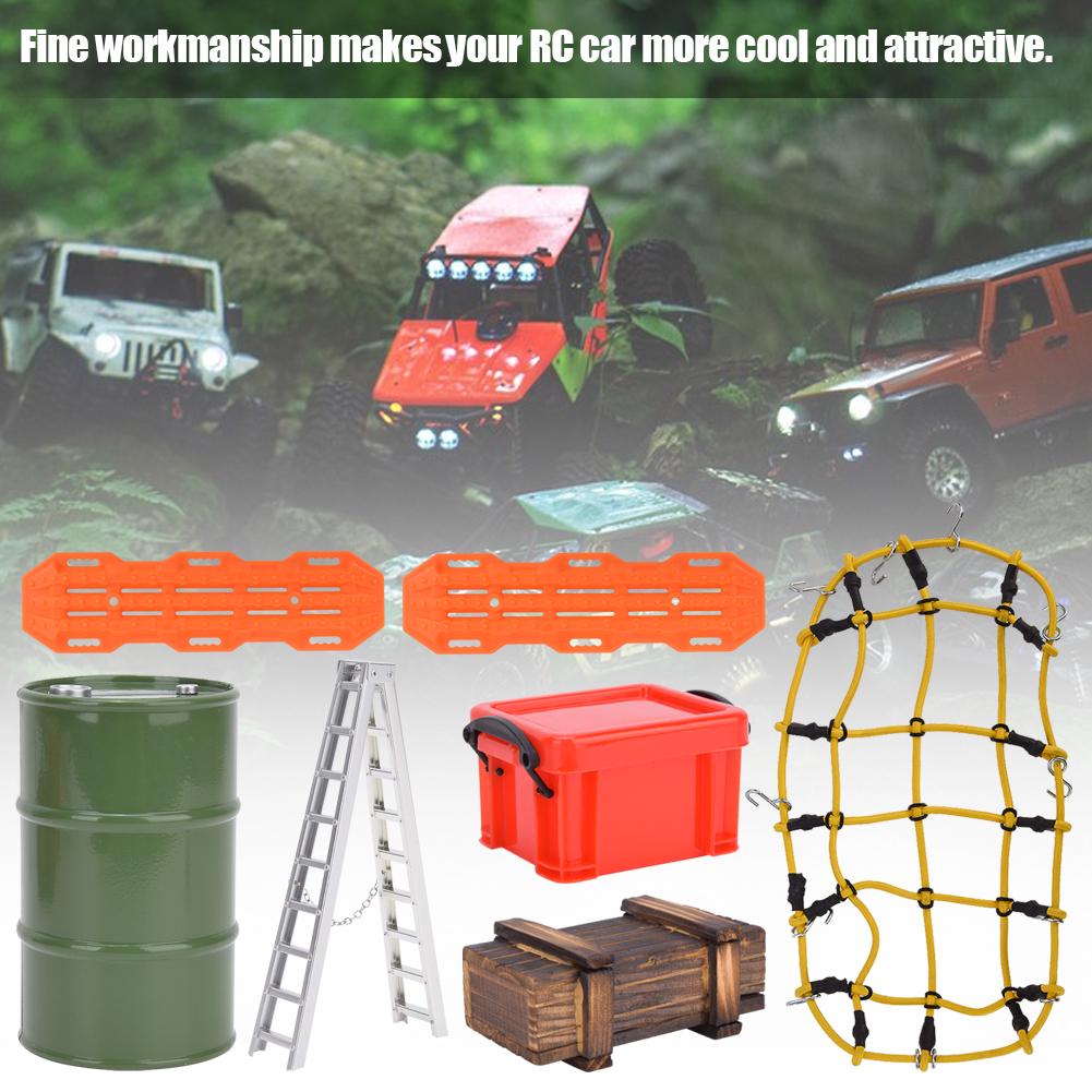 1 10 Elastic Luggage Net Storage Box Ladder RC Car Accessory Set Fit for Traxxas