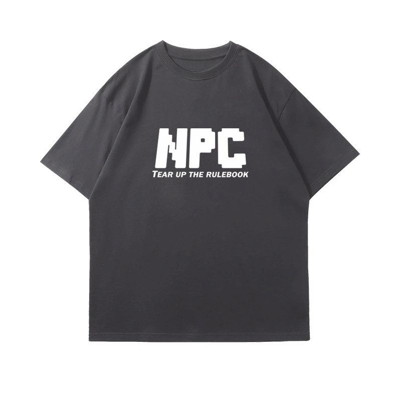 2026 Japan And Korean Npc Pixel Letters Shortsleeved Tshirt For Unisex And Unisex With The Same Commuting Style Travel Half Sleeve