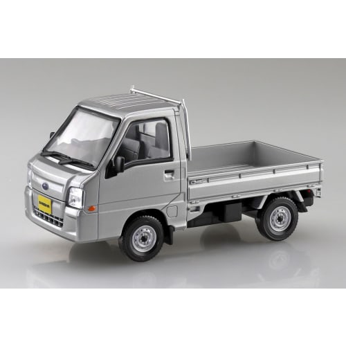 Aoshima Bunka Kyozai 1/32 Scale Rakupla Snap Kit No.05-SS Subaru Sambar Truck Sterling Silver Metallic Pre-Colored Plastic Model Kit (Automobile)