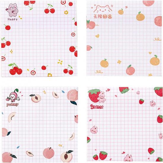 4 Pack Sticky Notes Cute Sticky Memo Pads 3x3inch Kawaii Fruit Sticky Note Pad Self-Stick Notepad Stickies 80 Sheet/Pad (Z-Bear) A-fruit