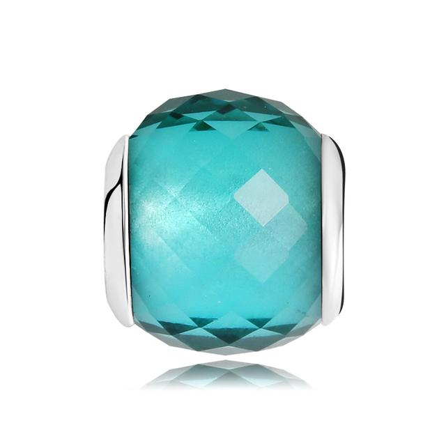 100% Authentic 925 Sterling Silver Six Color Sky Blue Pink Murano Glass Beads Fit Original European Charms Bracelet Jewelry