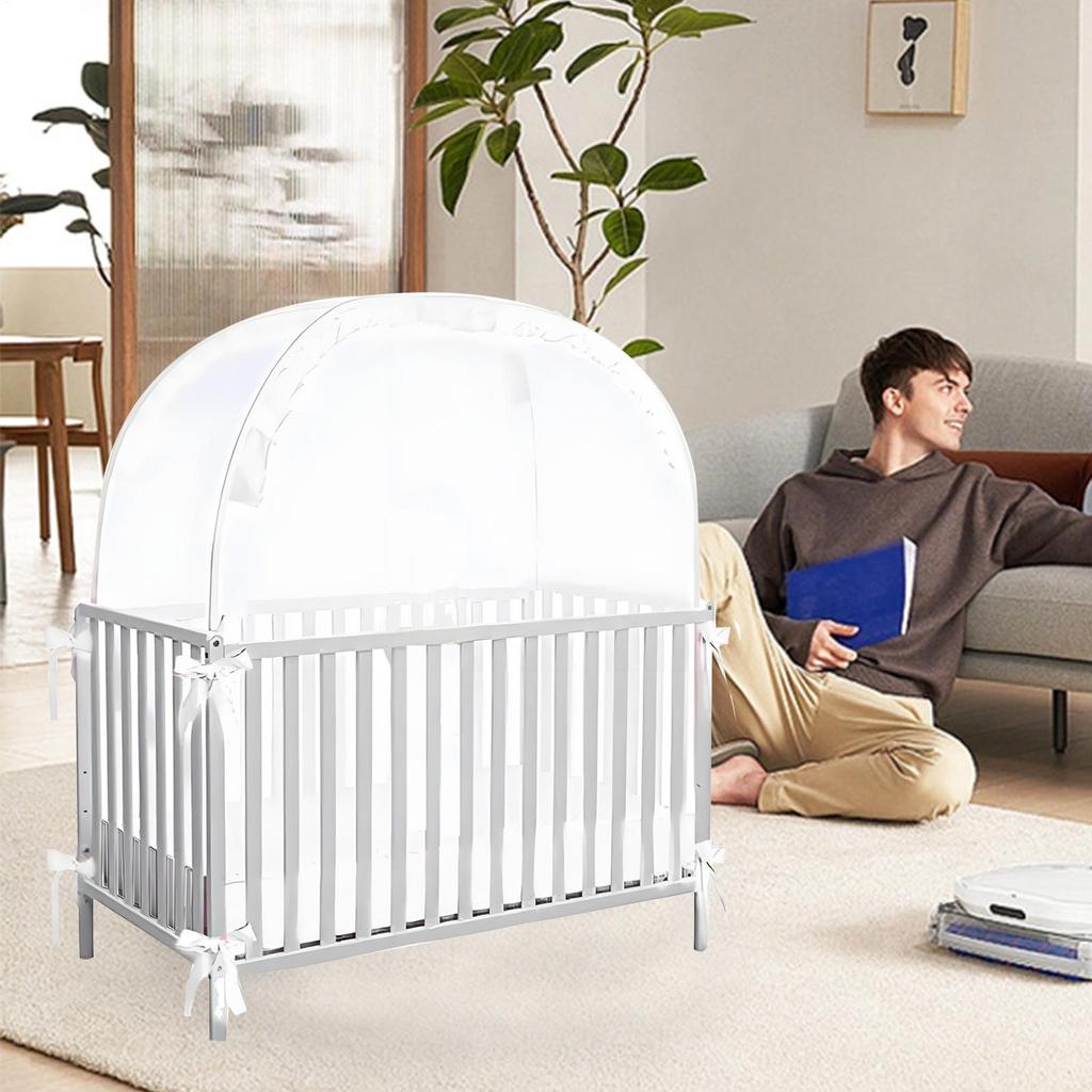 Mosquito Net to Keep Baby in Crib Pop-Up Tent to Keep Baby from Climbing out Breathable Mesh Bed Protection for Kids Nursery