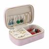 Zipper Closure Portable Jewelry Box Velvet Travel Jewelry Case  Jewelry Accessories