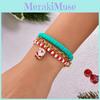 Ensemble de Bracelets de Noël en Argile Résine avec Pendentifs Flocon de Neige Arbre et Père Noël pour Femmes Cadeau