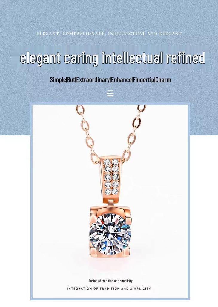 Sterling Silver S925 Bull Head Collarbone Necklace with Diamond Inlaid Pendant