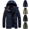 Warm Mens Winter Thick Fur Lined Hooded Jacket Zipper Bomber Military Parka Coat