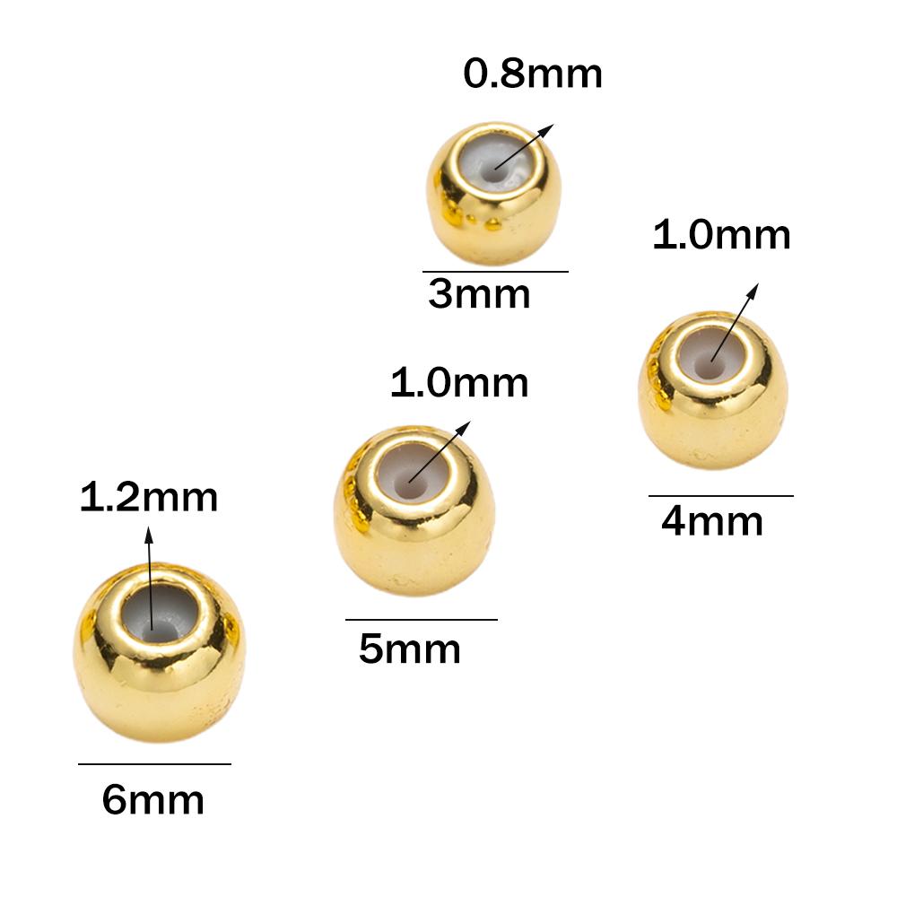 20pcs Gold Plated Brass Stopper Beads with Rubber Inside Rondelle Slider Spacer for DIY Bracelet Necklace Jewelry Making