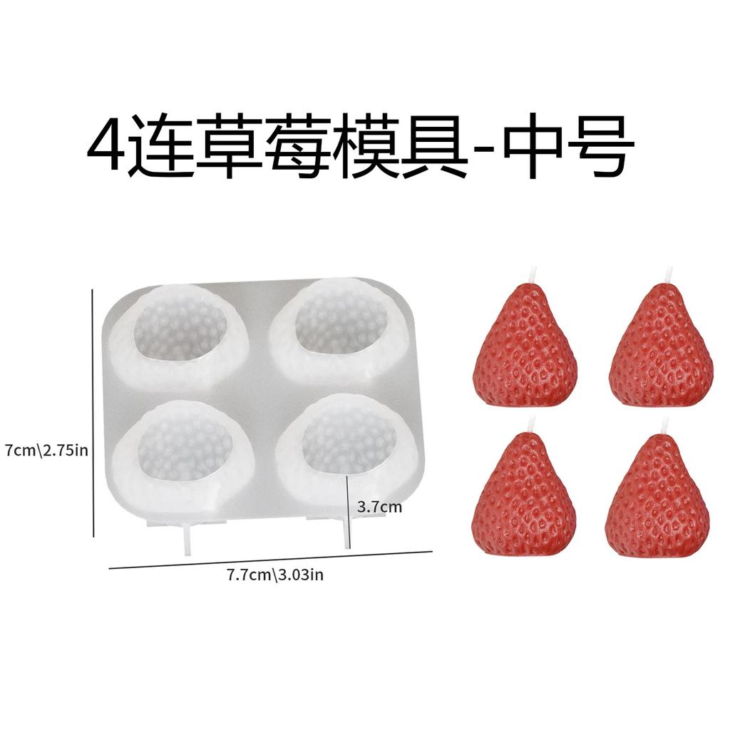 3D Strawberry Silicone Candle Mold for Aromatherapy DIY Handmade Scented Candles Perfect for Romantic Valentine's Day Party Home