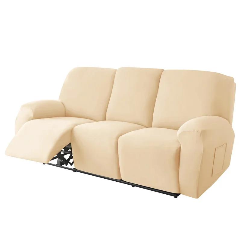 1/2/3/4 Seater Recliner Sofa Covers Elastic Relax  Armchair Cover Stretch Reclining Chair Slipcovers Furniture Protector