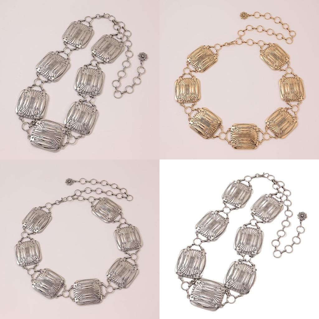 Bohemian Stil Damen Metall-Hüftkette Mit Künstlichen Türkissteinen Für Festivalzubehör