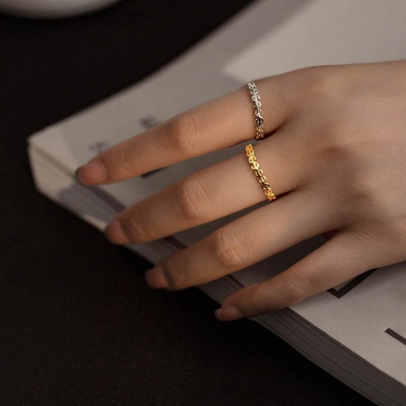 Vintage Hollow Lucky Ring Gold Silver Plated Coin Money Catcher Finger Rings