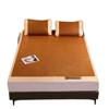 Summer Artemisia Rattan Three-Piece Foldable Double Bed Mat Set