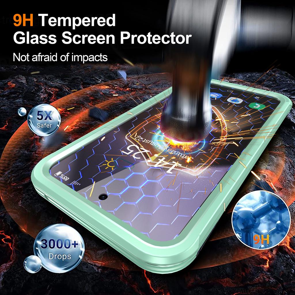 Tempered Glass Protector Case for Samsung galaxy A16 S24FE S24 Plus S23 Ultra A55 Transparent 360 Full Protective Clear TPU Case