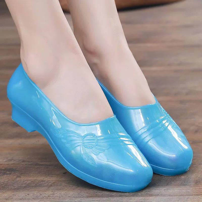 

WTEMPO женские весенне-летние однотонные туфли большого размера на низком толстом каблуке с нескользящей подошвой, повседневная рабочая обувь 40 синий