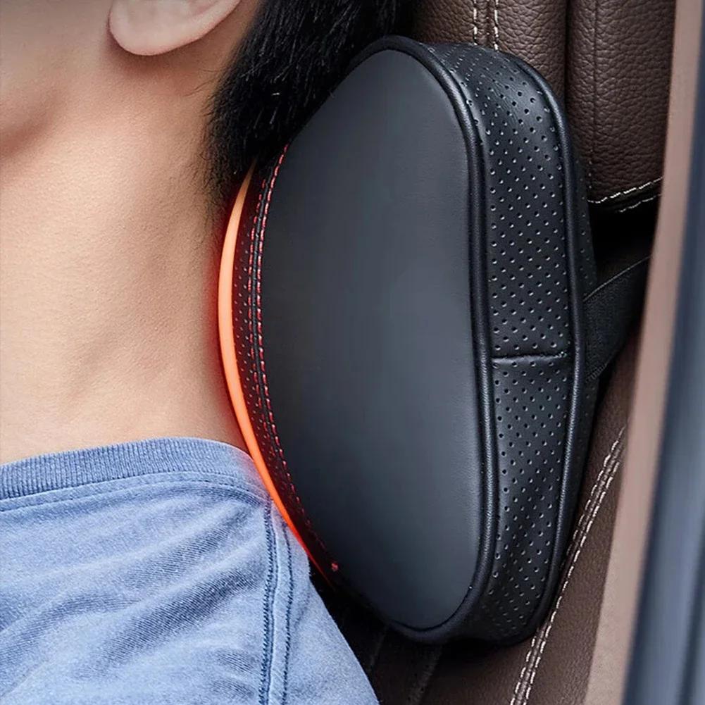 Car Neck Headrest Pillow Memory Foam Car Seat Neck Pillow Breathable PU Leather Head And Neck Support For Sleep Pillow