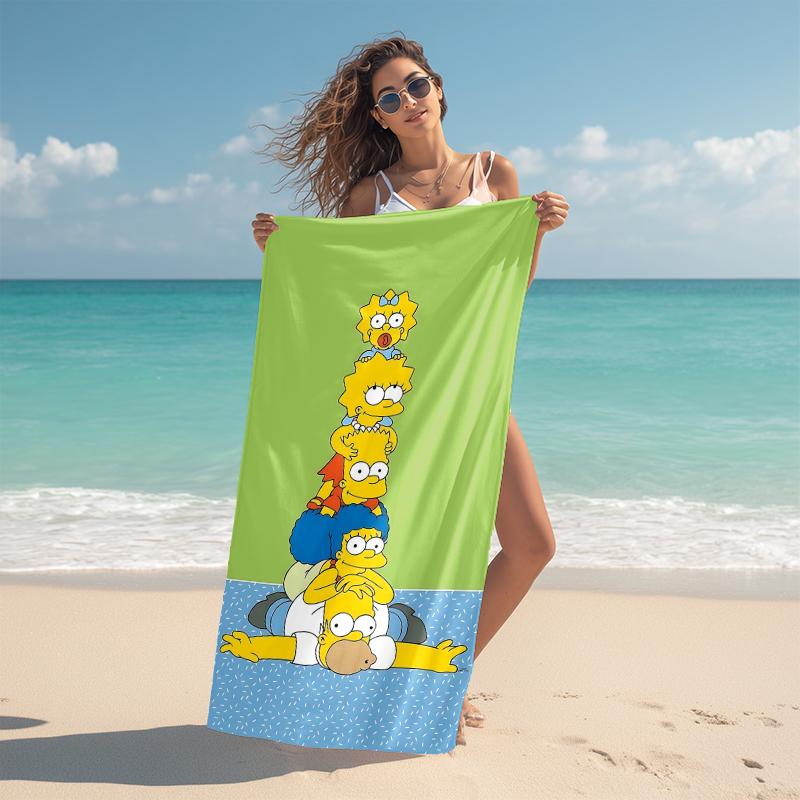 1Pc Simpsons Family Portrait Beach Towel Microfiber Beach Towel Thin Absorbent For Beach Swimming Yoga Bath Sports 0917272