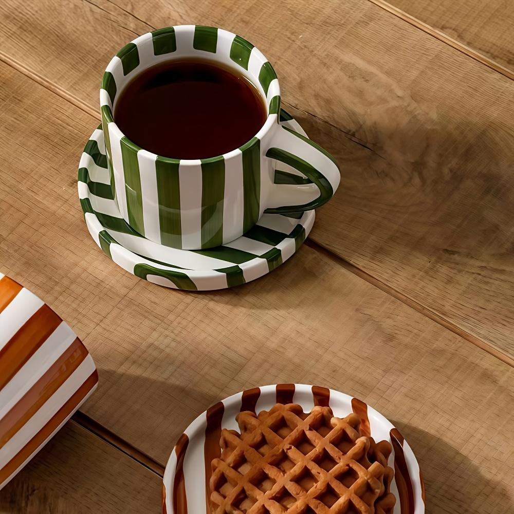 European-Style Minimalist Ceramic Mug High-Appearance Coffee Cup and Saucer Set Home Water Cup Afternoon Tea Cup Perfect Gift Ch