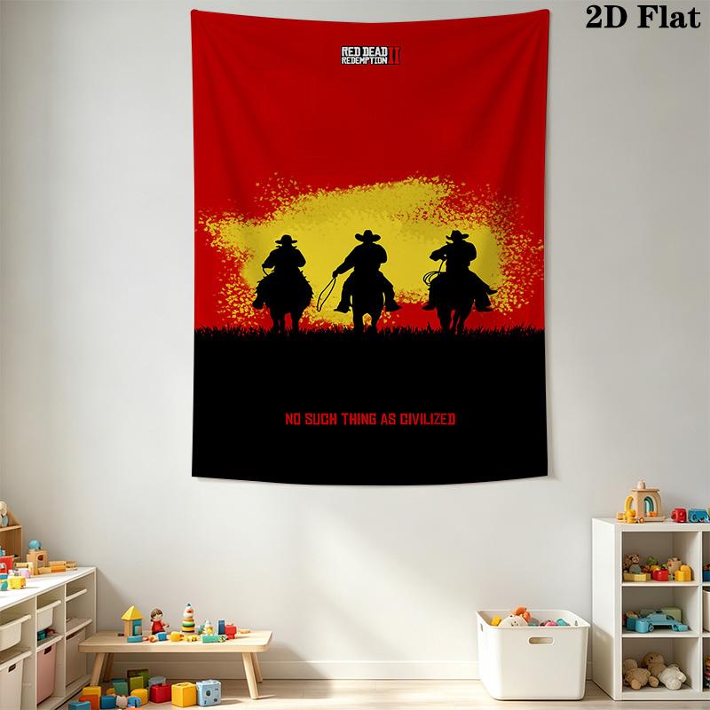 Red Dead Redemption Pattern Home Decor Tapestry, Wall Hanging, Decorative RV Wall Cloth.SGT0917213