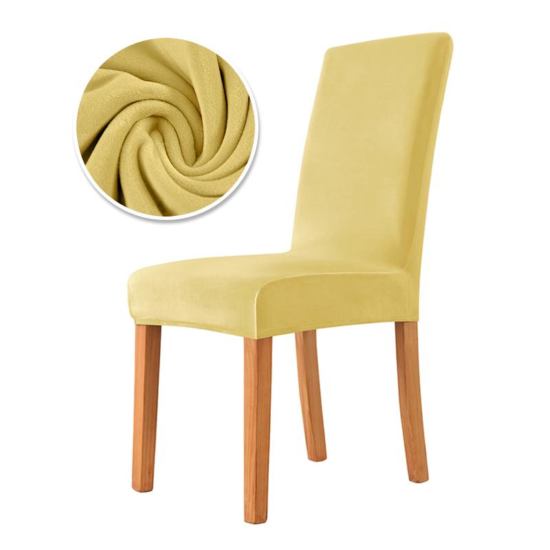 New Velvet Fabric Chair Cover Super Soft Chair Covers For Dining Room Luxurious Office Seat Cases Stretch For Banquet Home Decor