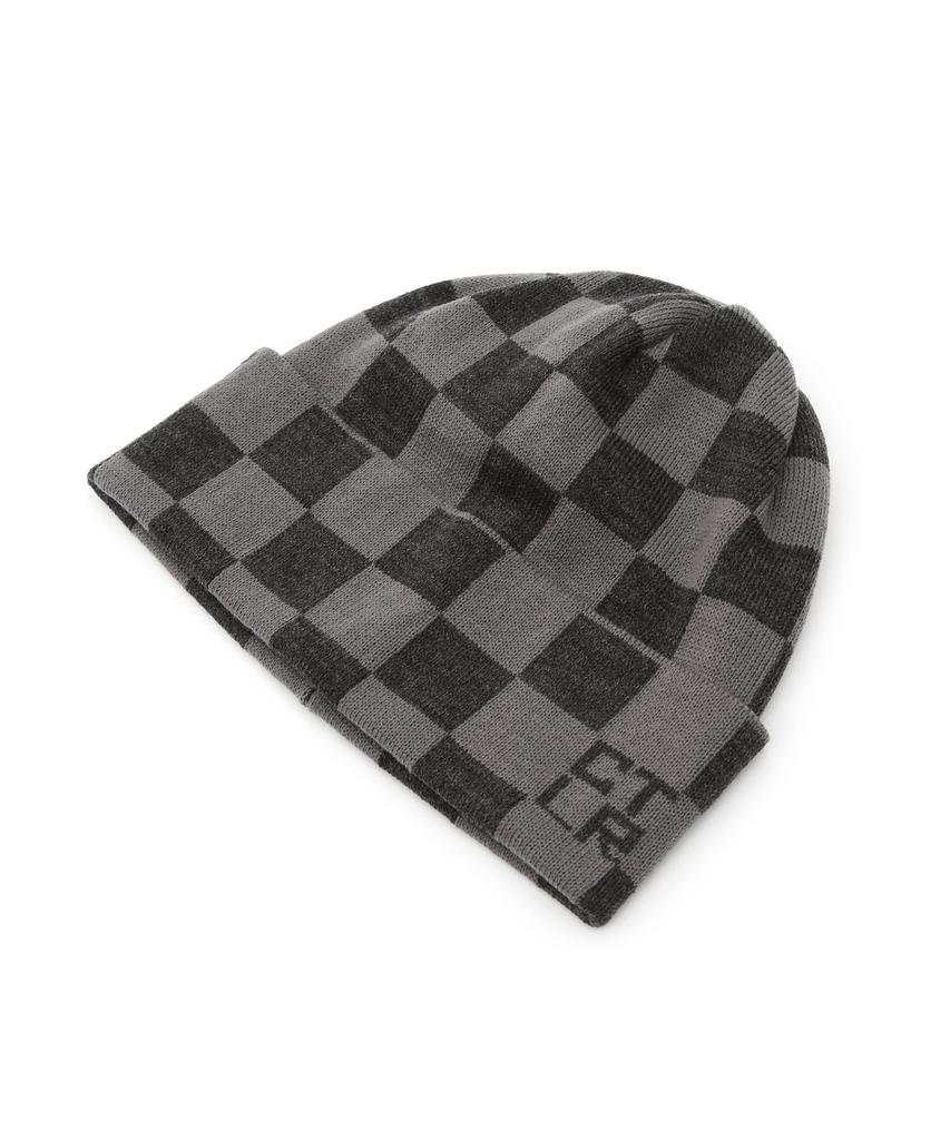 Eondeokeonteulol Winter Plaid Beanie Beanie / Checkerboard / Dark Smog