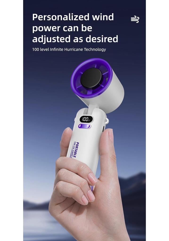 Portable Mini Handheld Fan: Silent, High-Wind Air Conditioner with Semiconductor Cooling