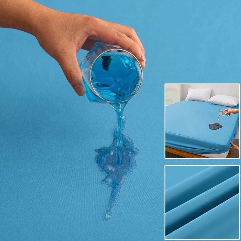 Waterproof Fitted Sheet Suitable for children and elderly Incontinence Bed Sheet Solid Color Simple Dustproof Bedding Soft and Comfortable