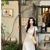 Summer waist temperament design senior sense gentle long dress French coffee break elegant jacquard short sleeve dress female tide