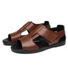 Men's Roman sandals 2025 new summer open-toed breathable cowhide casual Vietnamese slippers outdoor beach shoes size 47