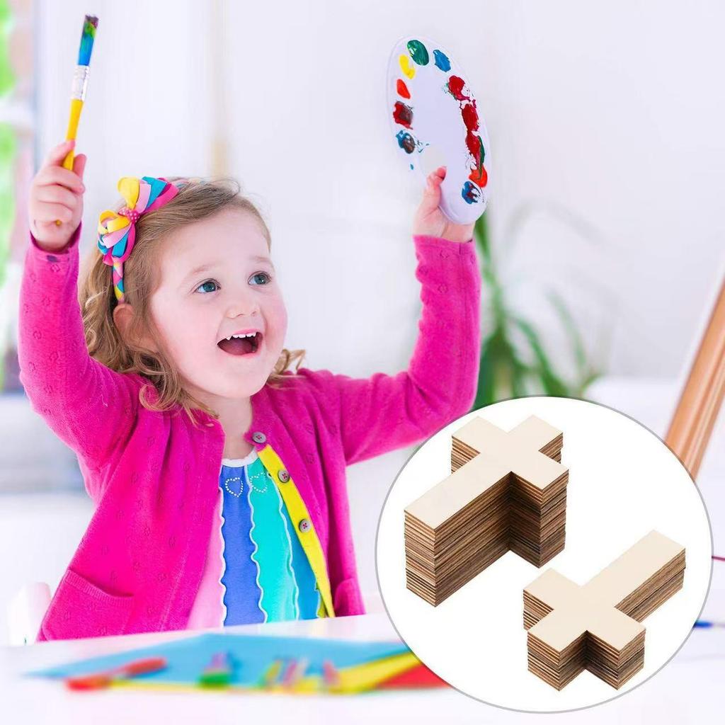 Naturholzfarbe Kreuz Holzspäne DIY Malwerkzeuge für Kindermalerei und Basteln